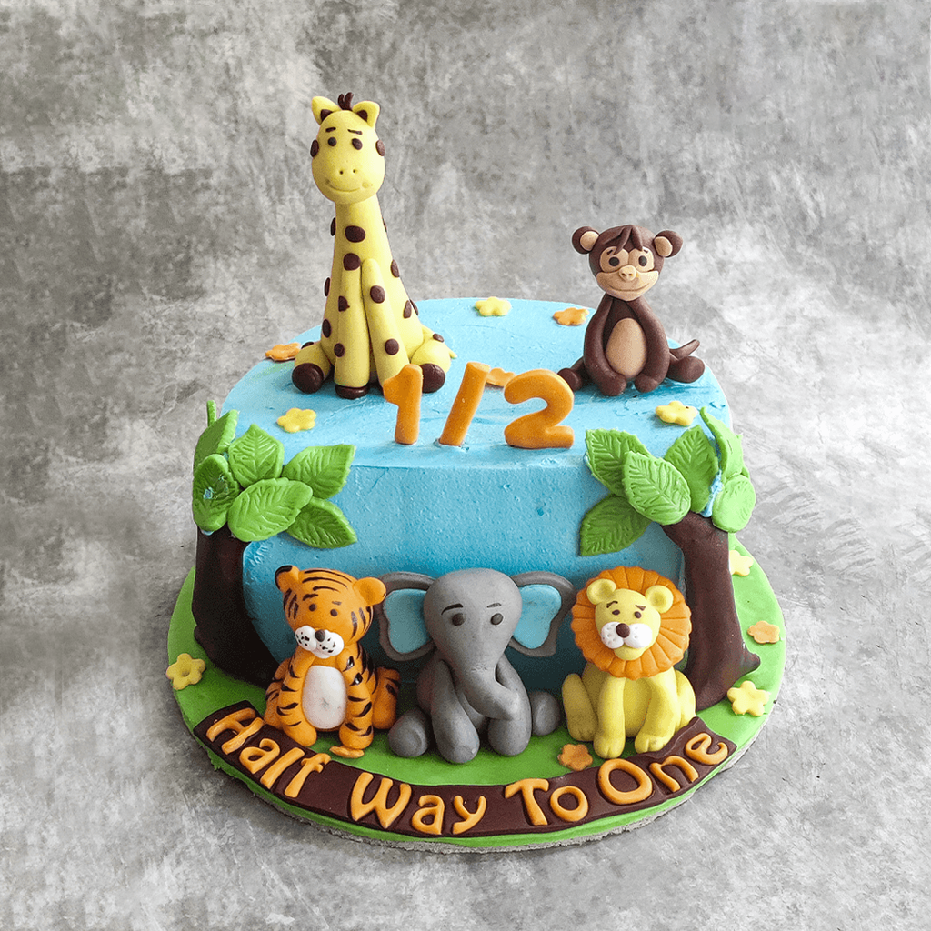 Jungle Animals Half Cake - Crave by Leena