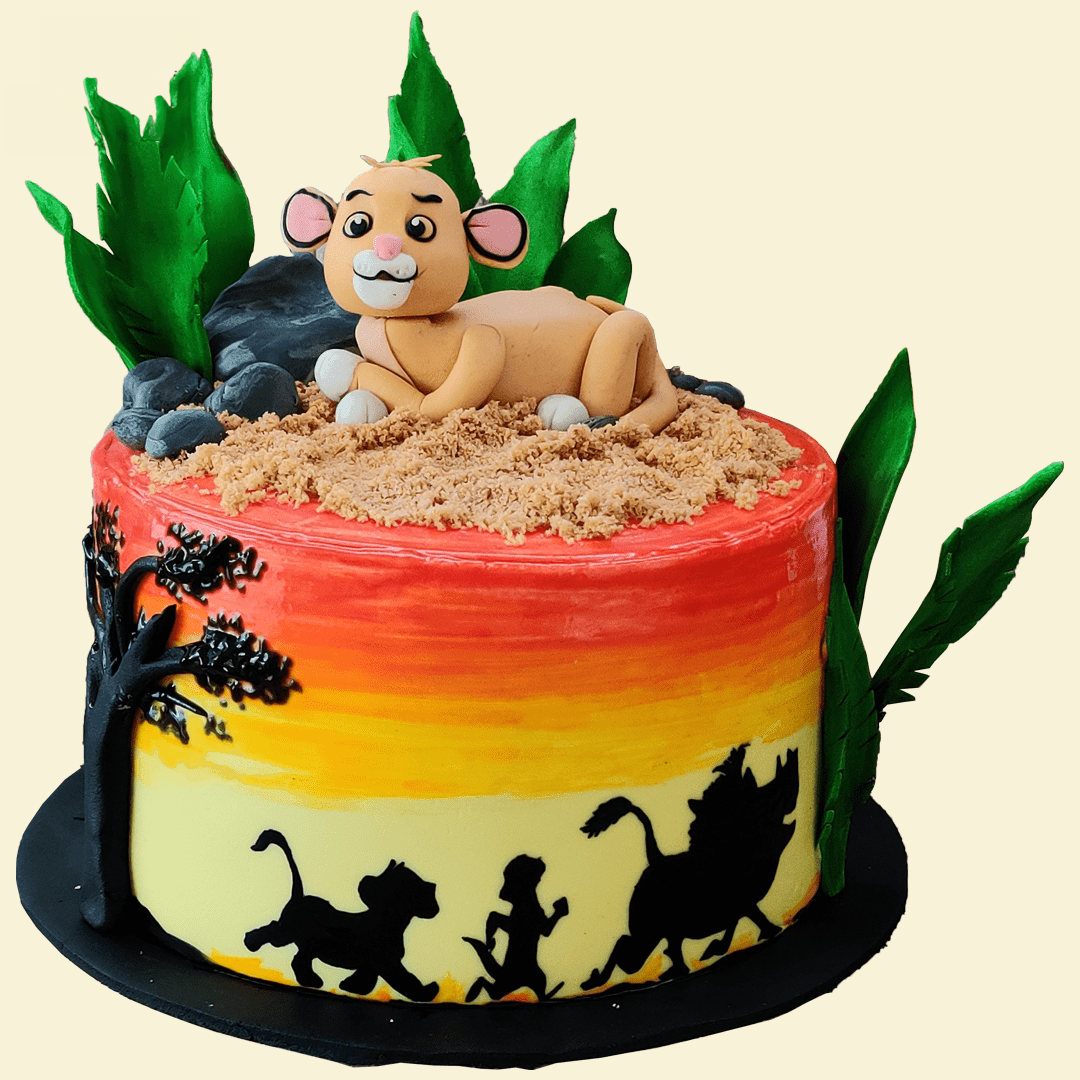 Butter Cub Sunset Lion King Simba Cake | Vegan Theme Cake in Bangalore – Crave by ...