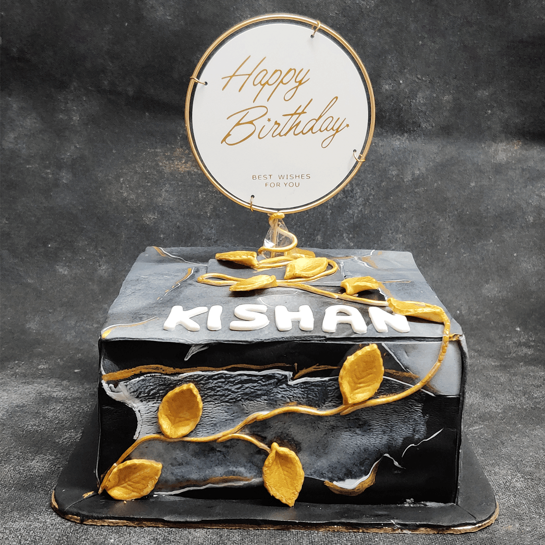 Marble and Gold with Topper | Custom Cakes | Crave by Leena, Bangalore