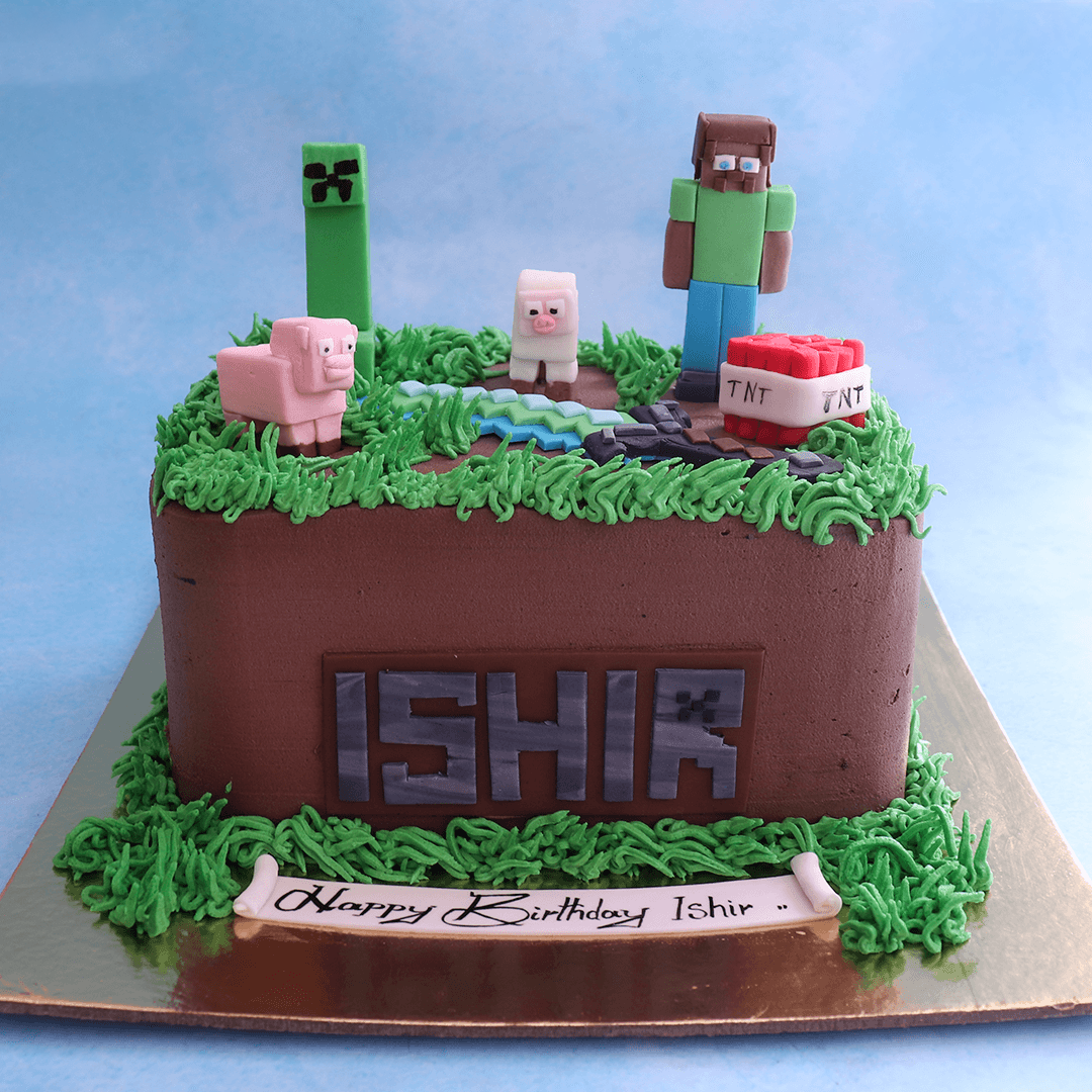 Cake Back Square Chocolate Minecraft Creeper Cake | Crave by Leena