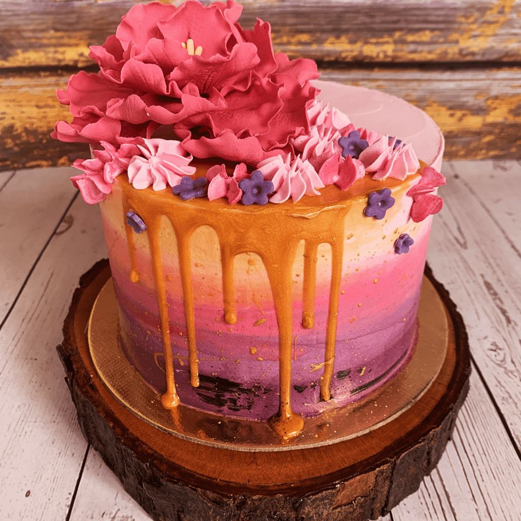 Ombre Cake Flower Cake - Crave by Leena