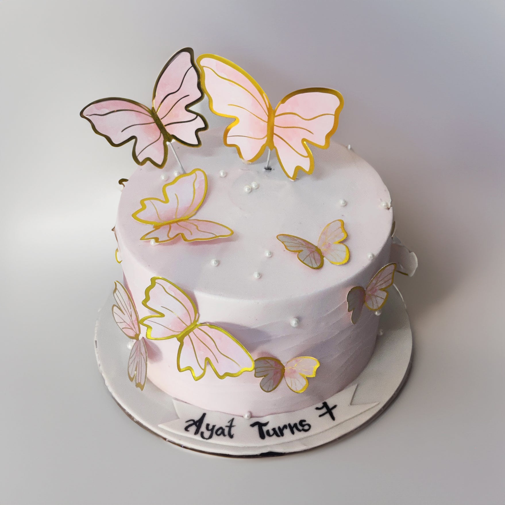 Pastel Pink Butterfly Cake - Crave by Leena