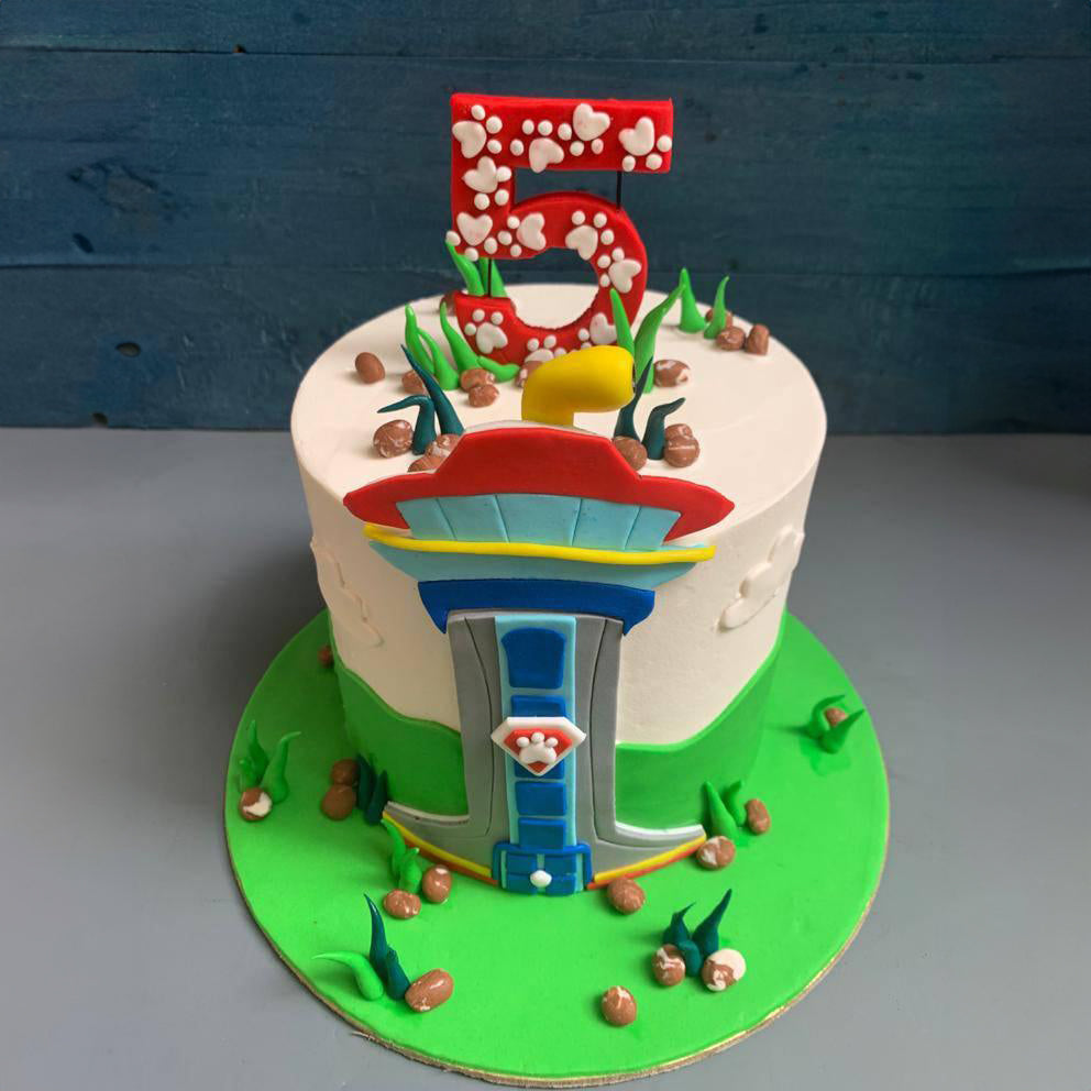 Cake Back Paw Patrol Lookout Tower Cake | Vegan Cake Bangalore – Crave by Leena