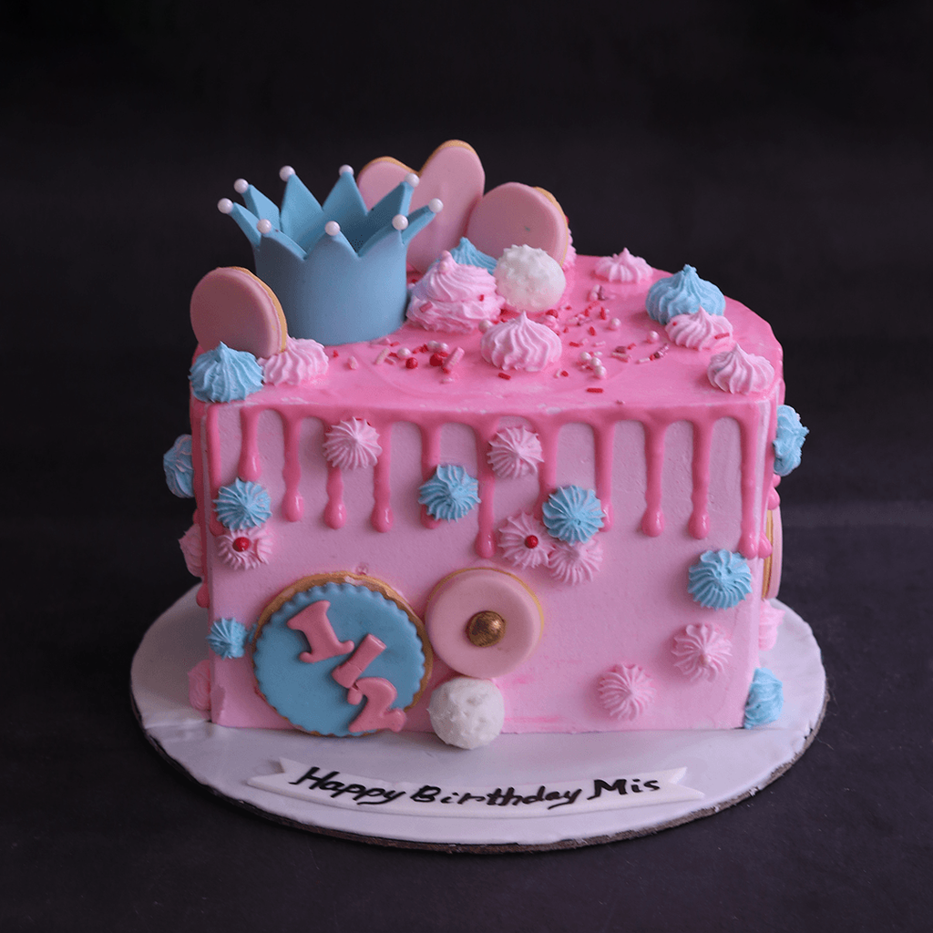 Pink Drip Half Cake - Crave by Leena