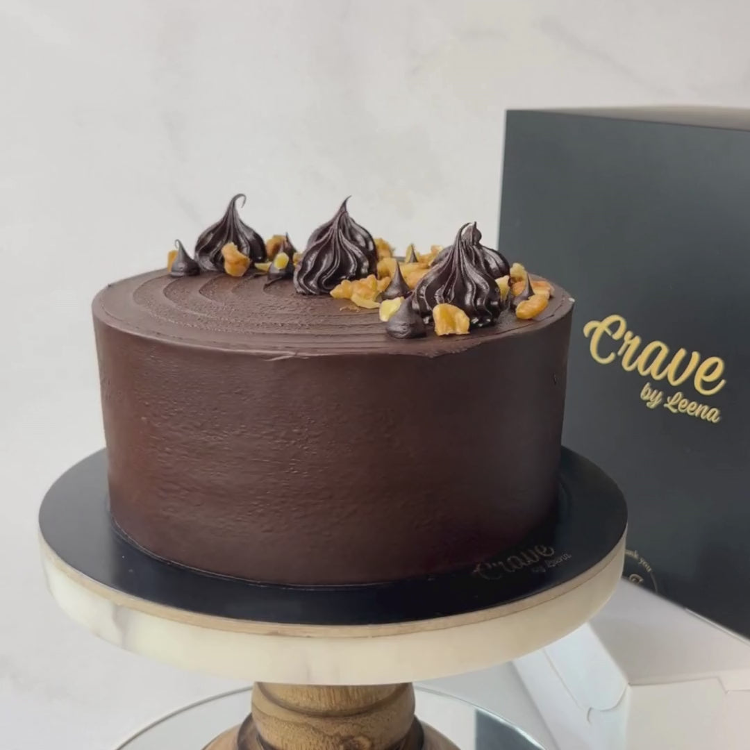 Refined Sugar-Free Vanilla Walnut Fudge Cake