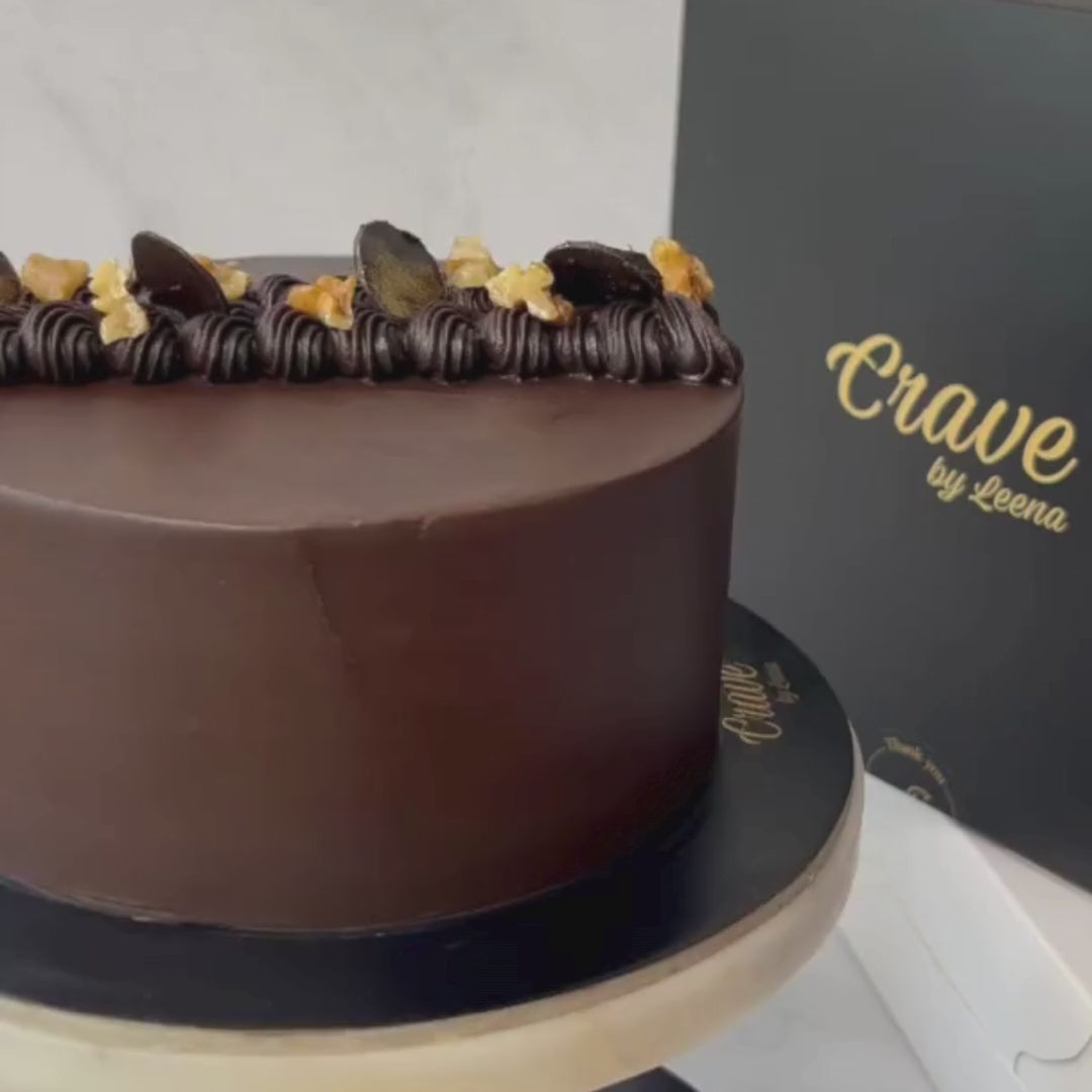 Refined Sugar-Free Chocolate Walnut Fudge Cake