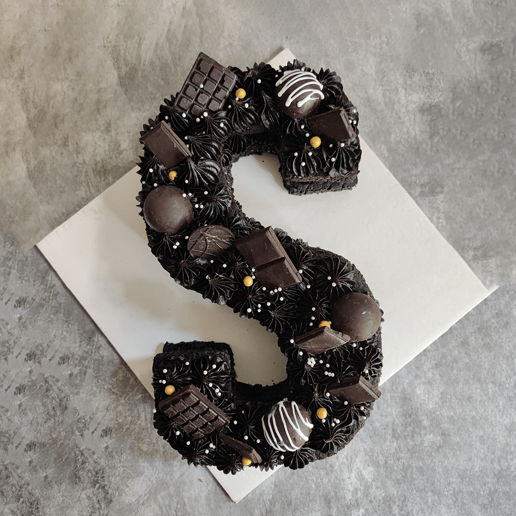 S Shaped Chocolate Tart Cake - Crave by Leena