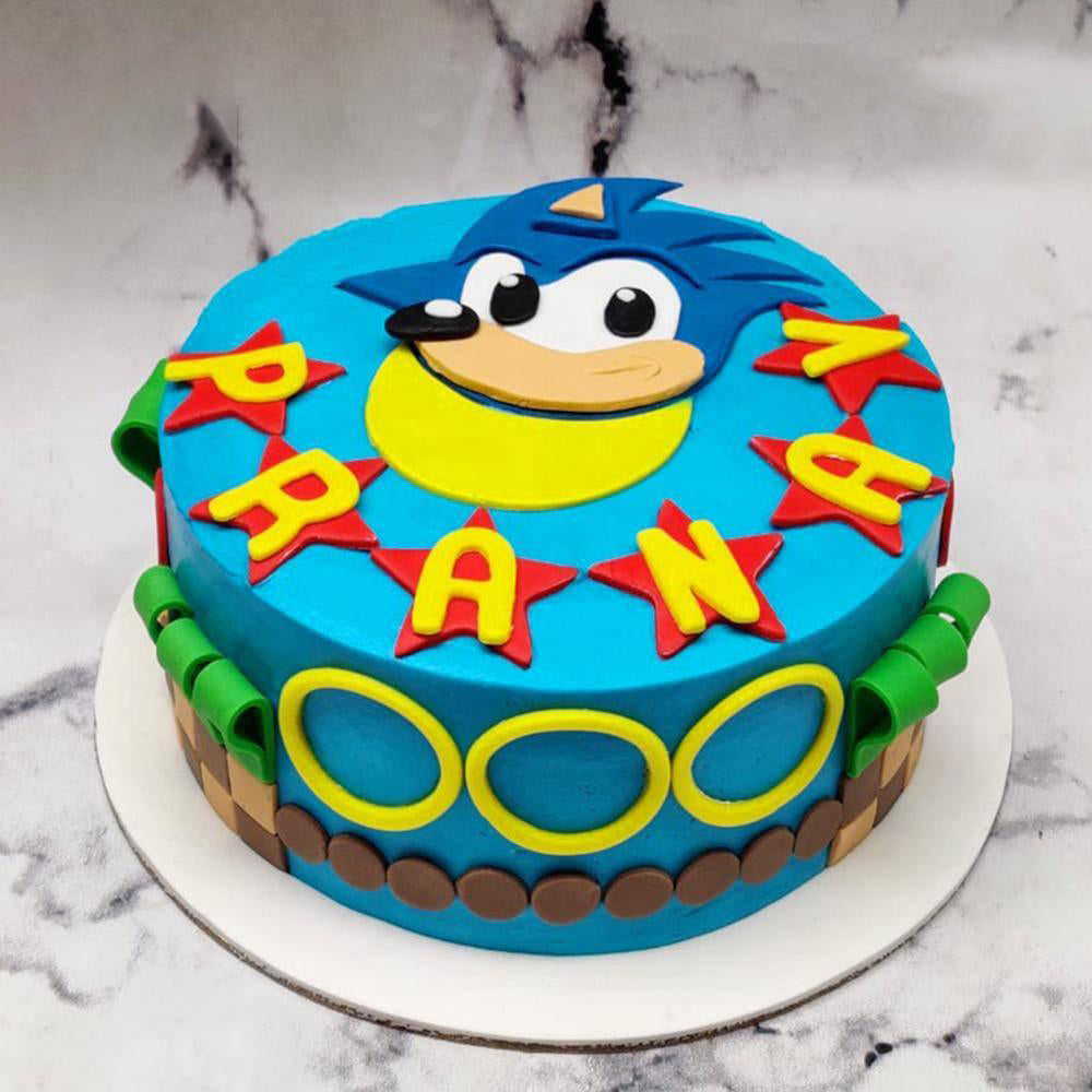 Blue Sonic the Hedgehog Cake | Vegan Theme Cake in Bangalore – Crave by ...