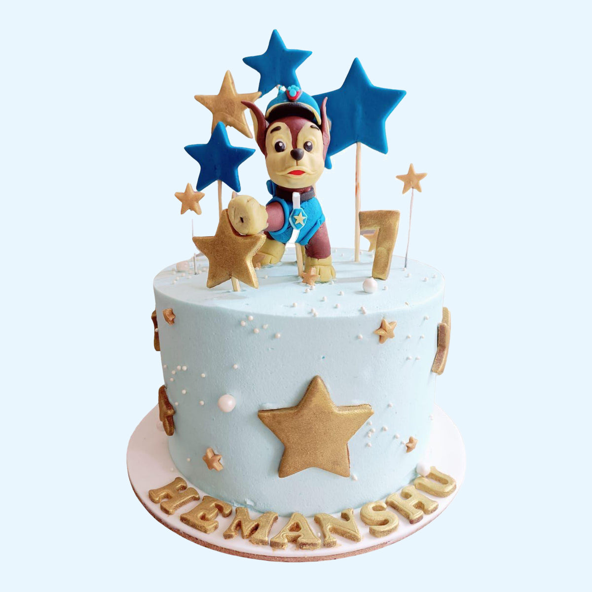 Cake Back Paw Patrol Chase Gold Star Cake | Vegan Cake Bangalore – Crave by Leena