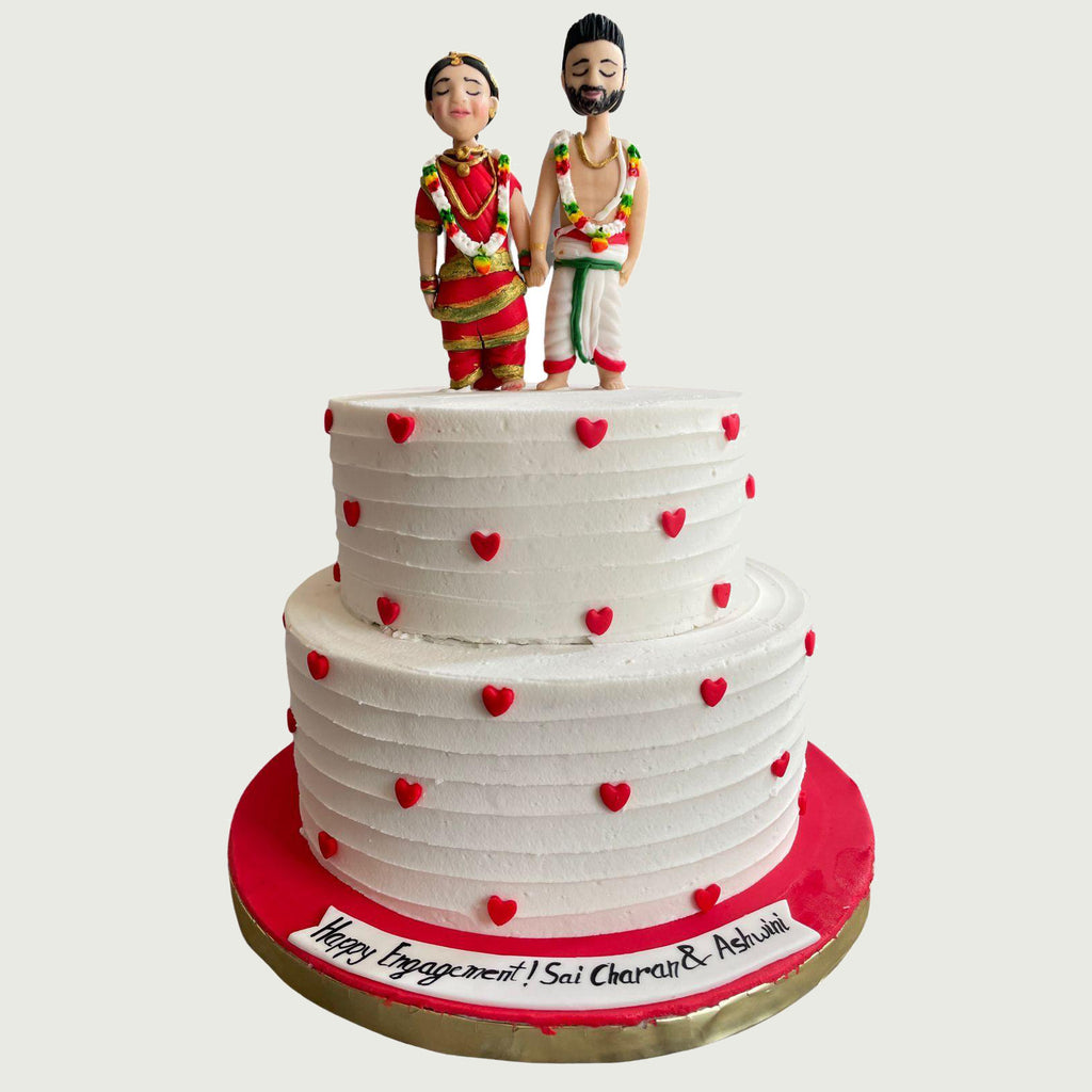 The Couple with Red Hearts cake - Crave by Leena