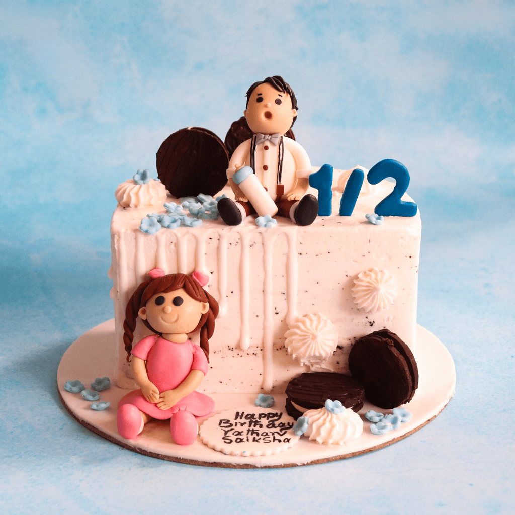 Twin Boy & Girl Half Cake - Crave by Leena