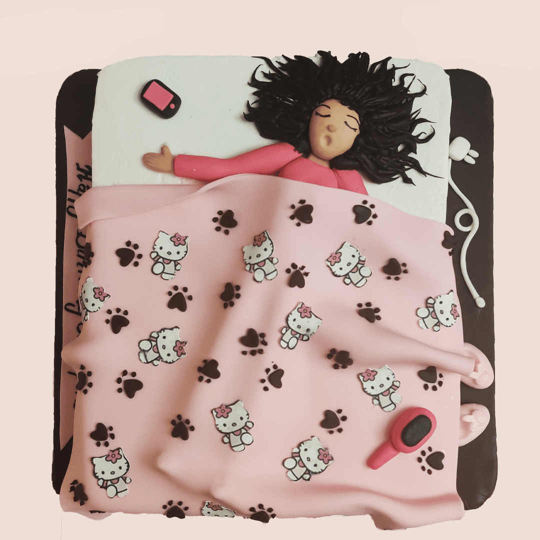 Sleepy Girl Hello Kitty Blanket Cake | Vegan Cake Bangalore – Crave by ...