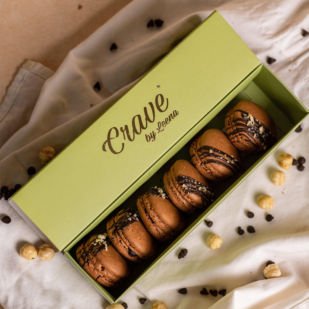 Hazelnut Chocolate Macarons (Box of 6) - Crave by Leena