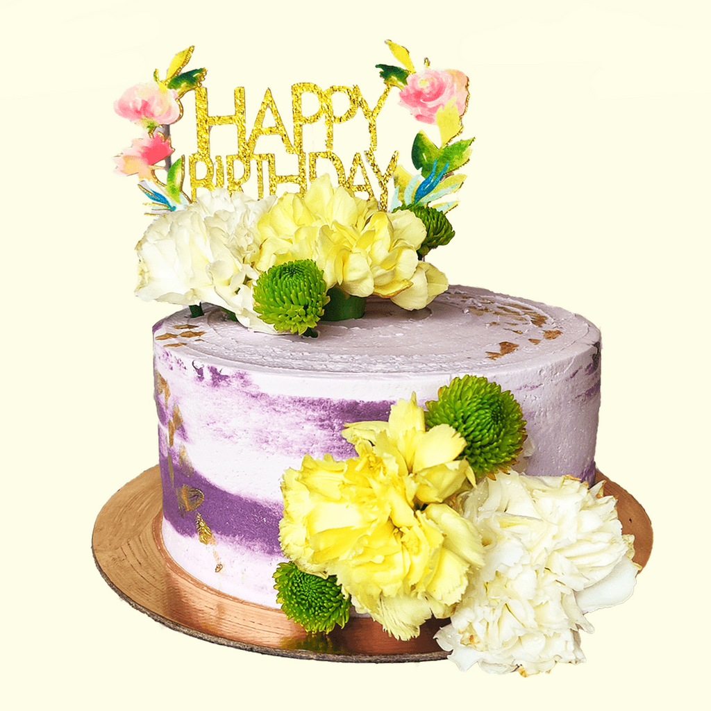 Purple Floral Cake - Crave