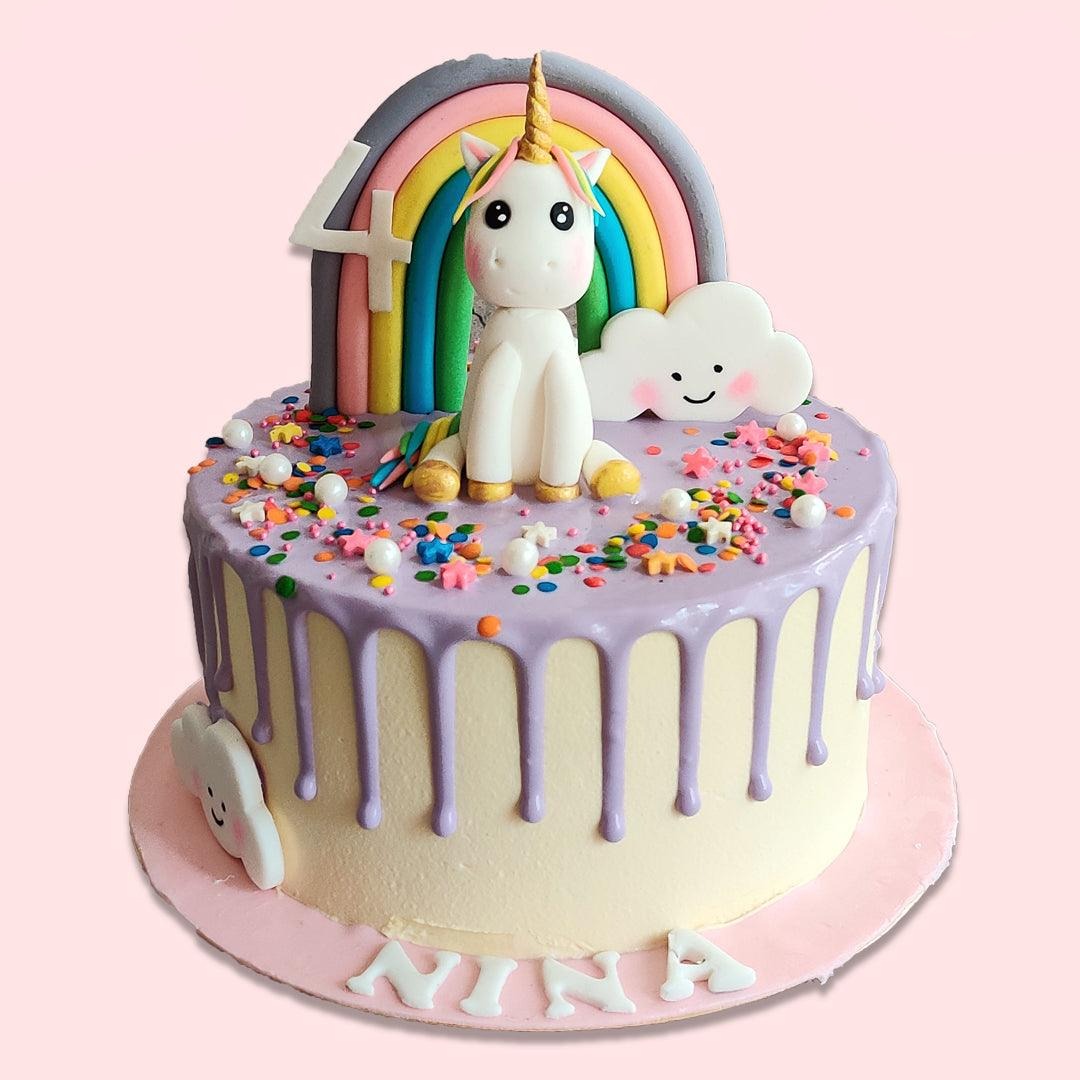 Order Golden Horn Floral Unicorn Cake 1 Kg Online at Best Price, Free  Delivery|IGP Cakes