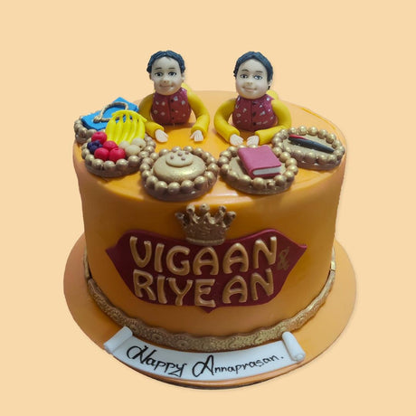 Rice Ceremony Twins Cake - Crave by Leena
