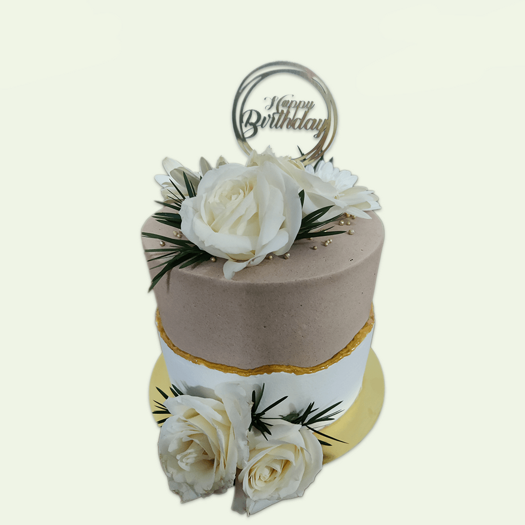 White & Beige Faultline with Topper - Crave